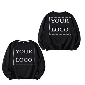 Men's Blue Knitted Pullover Sweatshirt O-Neck Regular Sleeve Printed Logo Front Solid Color Autumn Wear - Product Image 3