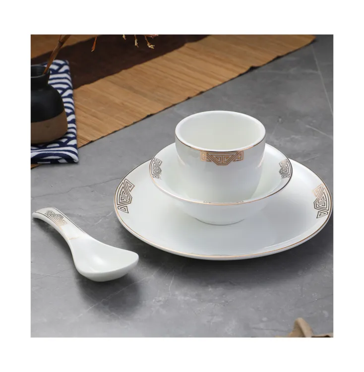 Baroque creative retro style tableware soup plate bowl set luxury table setting dinnerwares set ceramic plate
