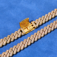 Bracelet à maillons cubains taille diamant avec fermoir à rabat de 8mm, hip-hop européen et américain, bracelet en zircon à double rangée de haute qualité, personnalisé
