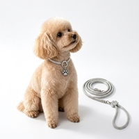 Ensemble de colliers de luxe pour chien avec logo personnalisé, OEM ODM, laisse pour animal de compagnie scintillante, accessoires pour animaux de compagnie en marque privée, directement de l'usine, faible MOQ