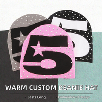 Gorro de Punto Jacquard con Pedrería Personalizado, 100% Acrílico, Gorro de Invierno para Uso Diario, con Letras, Circunferencia de Cabeza Ajustable, OEM ODM