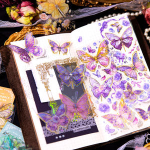 3 hojas láser Flash revoloteando mariposa PET pegatinas etiquetas hechas a mano estética portátil teléfono decoración Scrapbooking <span class=keywords><strong>cuadernos</strong></span> - Product Image 3
