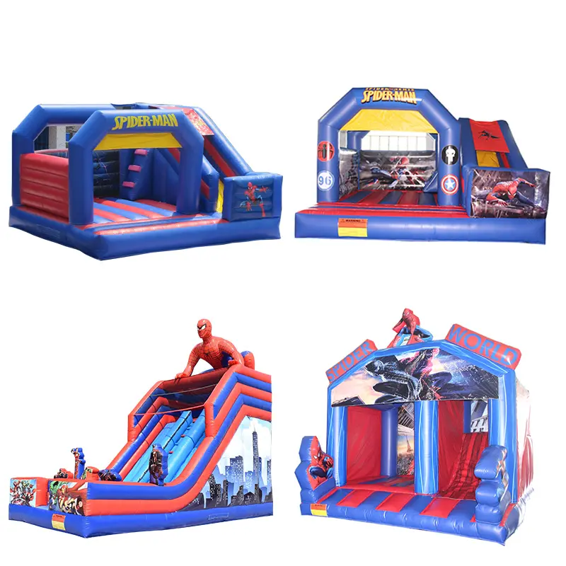 CH Spider-Man Theme Commercial Inflatable Dry Slide Inflatable Bouncer For Kids Bouncy House Inflatable Bouncer For Adults