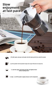 Moka Pot, macchina per caffè Espresso italiana da fornelli, 1 up caffettiera in alluminio per fornelli a Gas ed elettrici, senza BPA - Product Image 3