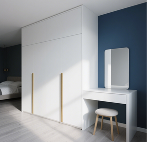 Armoire <span class=keywords><strong>en</strong></span> <span class=keywords><strong>Bois</strong></span> Personnalisée <span class=keywords><strong>en</strong></span> Gros avec <span class=keywords><strong>Coiffeuse</strong></span>: Solutions de Conception de Placard Sur Mesure - Product Image 2