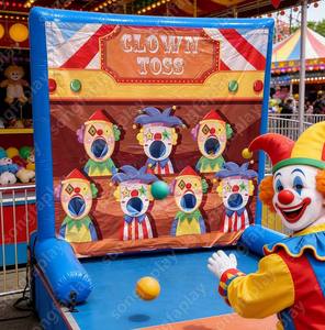 เกมโยนรับลูกบอลตัวตลกงานรื่นเริงซงฟา สำหรับเด็กและผู้ใหญ่ เต็นท์กลางแจ้ง วัสดุพลาสติก <span class=keywords><strong>ภาษา</strong></span>อังกฤษ สวนสนุก - Product Image 5