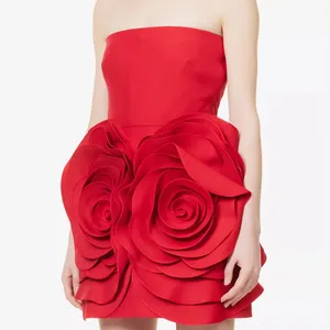 Hochwertiges Luxuskoktailkleid Mini Damen Abendblumenkleid sehr hübsches Damenkleid