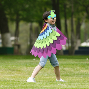 Nouveau Design Drôle Feutre Enfants Animal Costume Oiseaux Ailes + Masque Amusant Cosplay pour Halloween Vacances - Product Image 3