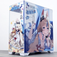 Sameko Saba Full Tower Vertical ATX Desktop Side Panel Window Aluminum Alloy Construction for Gaming Computer Cases & Towers