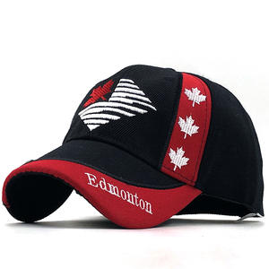 Sombrero estructurado de 6 paneles de algodón de alta calidad bordado en 3D Bandera de CANADÁ logotipo personalizado gorra bordada en 3D sombreros promocionales gorras - Product Image 1