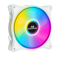 Ventilateur de boîtier PC Snowman CF120 6PIN 120mm blanc RGB PWM, silencieux 20dBA, synchronisation 5V pour système de refroidissement d'ordinateur de jeu
