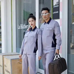 新款定制高级时尚男女通用透气整体制服安全工作服衬衫工程制服工作服