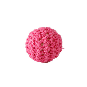 Perles rondes en crochet colorées de 20mm pour bijoux de bracelet, perles en bois crochetées à la main, boule de fil de <span class=keywords><strong>coton</strong></span> pour jouets de dentition pour bébé - Product Image 3