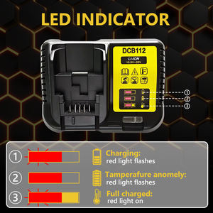 电动工具锂电20v电池快速充电器3A 兼容Dcb121 Dcb180 20V锂离子电池 - Product Image 2