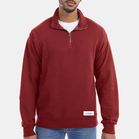 Pull personnalisable OEM 1/4 zip polaire col montant sweats à capuche et sweat-shirts logo brodé sweat-shirt quart-zip pour hommes