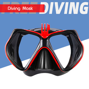 Masque de plongée en silicone liquide à deux fenêtres avec lentille en verre trempé et support pour caméra, pour snorkeling et sports nautiques adultes - Product Image 2