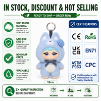 Pendentif en peluche visage anime Kawaii en vinyle - Jouet anti-stress en polyester doux, modèle boîte mystère