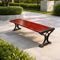 Banc de jardin robuste en fonte avec lattes en bois composite sans dossier