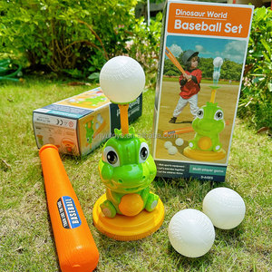 Indoor Outdoor Sport cartone animato dinosauro che colpisce il gioco di allenamento palla Launcher Set di Baseball giocattolo per bambini gioco all'aperto Sport giocattolo - Product Image 2