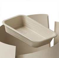 Plateau alimentaire en bagasse pour compagnies aériennes, en pâte de cellulose vierge, compostable, biodégradable, sans plastique, durable, pour la vente en gros