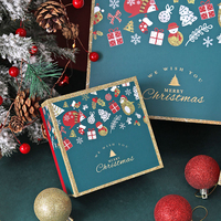 Boîte cadeau de Noël personnalisée avec des animaux de dessin animé, boîte cadeau en papier de Noël avec poignées, boîte d'emballage de Noël pour les bonbons des fêtes