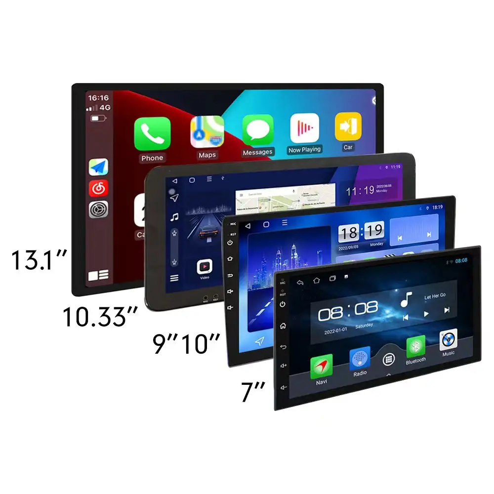 7/9/10/10.33/13.1 pouces universel autoradio écran tactile autoradio audio voiture lecteur dvd gps navigation 2din android stéréo