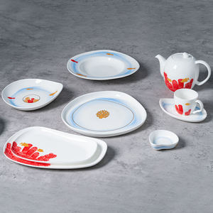 Juego de Vajilla de Cerámica con Tema Oceánico - Platos y Tazas con Diseño Irregular de <span class=keywords><strong>Coral</strong></span> y Peces para Restaurante de Mariscos - Product Image 3