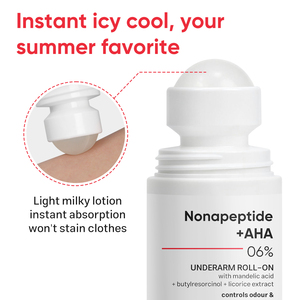 โรลออนระงับกลิ่นกายใต้วงแขนสูตร OEM แบบกำหนดเอง ผสม Nonapeptide AHA BHA ช่วยปรับผิวให้กระจ่างใส ควบคุมกลิ่นกาย ลดเลือนจุดด่างดำ บำรุงผิวกาย - Product Image 4