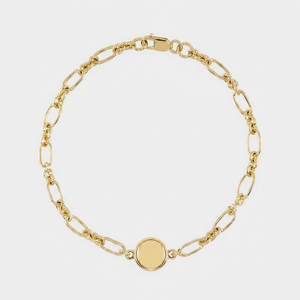 14K 18K Gold Chain Bracelet Geometric Link <b>Bangle</b> for Women Gift Party Jewelry A round bezel <b>set</b> diamond pendant, - Product Image 1