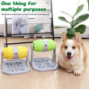 JiaBei <b>Interactive</b> Pet Feeder Puzzle <b>Toy</b> With Food Dispenser For <b>Cats</b> And Dogs Fun Slow Eating Training Game Gray And Green - Product Image 1
