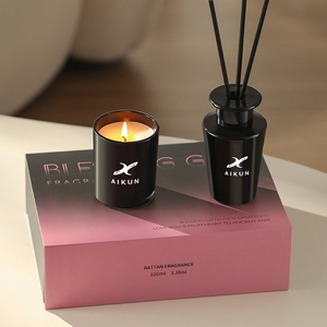 Coffret cadeau exquis AIKUN, bougie parfumée à la <span class=keywords><strong>cire</strong></span> de soja personnalisable, diffuseur de parfum à roseaux pour une ambiance chaleureuse et accueillante dans l'entrée - Product Image 3
