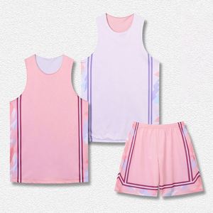 Maillot de basket-ball pour homme en polyester imprimé sur mesure, uniforme en mesh réversible, respirant, séchage rapide, compétition professionnelle - Product Image 4