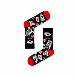 Poker Patterned Colorful <b>Socks</b> Breathable Anti-Slip Spandex Sublimation Lightweight Polyester Fancy Daily One Fits All for Gift - Product Image 2
