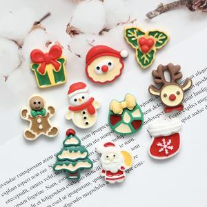 Cartoon Resin Weihnachts baum Santa Series Charms Mini Weihnachts dekor Zubehör Cabochons Flatback Weihnachts schleim Charms - Product Image 4