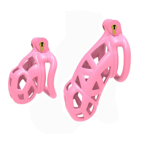 Dispositif de chasteté rose verrouillable, cage creuse, harnais de contrainte pour homme - Product Image 2