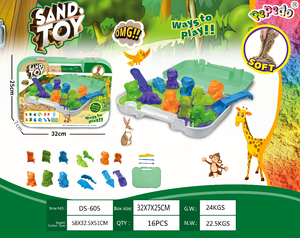 MILI TOYS 1000g pour ensemble de pâte à <span class=keywords><strong>modeler</strong></span>, boîte de rangement portable, véhicule d'ingénierie, kit de moules 3D animaux marins et dinosaures, non toxique - Product Image 6
