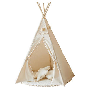 Nouvelle tente <span class=keywords><strong>tipi</strong></span> indienne à 5 poteaux en toile de coton pour intérieur, <span class=keywords><strong>tapis</strong></span> de <span class=keywords><strong>sol</strong></span> rembourré antidérapant, tente de jeu sportive portable pour enfant - Product Image 1