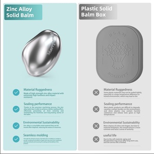 Zinc Alloy Solid Perfume Container Custom Tin Case Lip Balm Slide Tin Solid Perfume <b>Compact</b> - Product Image 3