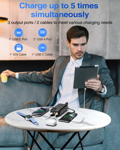 แบตสำรองพลังงานแสงอาทิตย์แม่เหล็กไร้สาย 30000mAh 65W พร้อมสายในตัว จอแสดงผล LED ชาร์จเร็ว 2-in-1 ช่องเสียบ Type-C สำหรับชาร์จเข้า/ออก แบตเตอรี่ลิเธียมโพลิเมอร์ - Product Image 3
