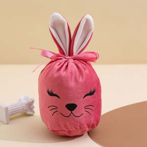 Bolsa de Dulces con Orejas de Conejo de Pascua, Bolsa de Regalo de Terciopelo con Cordón, Bolsa de Regalo para Fiesta de Pascua - Product Image 5