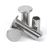 DIN7338B rivet semi creux tubulaire à tête plate en aluminium et acier inoxydable