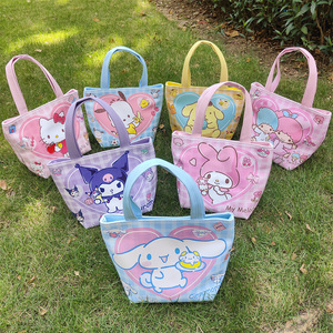 Bolsa de almuerzo portátil de dibujos animados Kuromi Kt Cat Keroppi, bolsa Bento con patrón de muñecas Kawaii, bolso de gran capacidad, bolsa de almacenamiento - Product Image 2