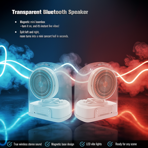 <span class=keywords><strong>ลำโพง</strong></span>ไร้สายแบบโปร่งใสพร้อมไฟ LED สร้างบรรยากาศ แม่เหล็กแรงดูดที่ด้านล่าง ป้องกันการตกกระแทก ป้องกันฝุ่นละออง <span class=keywords><strong>ลำโพง</strong></span>ขนาดเล็ก - Product Image 3