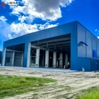 Atelier industriel à grande portée en structure acier préfabriquée scellée, sans colonnes, résistant, avec dessin Tekla professionnel