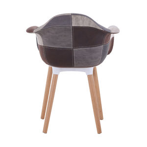 Ücretsiz örnek bitmemiş beyaz meşe japon tarzı basit gri Celvet döşeme çapraz geri yastık eski moda gri yemek sandalyesi - Product Image 5