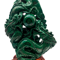 Vente en gros de cristal naturel sculpture unique en malachite verte dragon en cristal artisanat malachite dragon animal pour la décoration