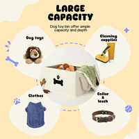 Panier de rangement pour jouets pour chiots avec poignées en corde de coton Panier à jouets pour chiens avec couvercle