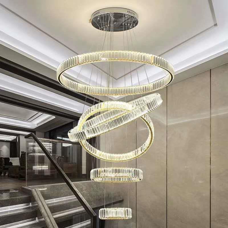 Популярная Современная хрустальная люстра, многокруговая Люстра для дома, спальни, ресторана