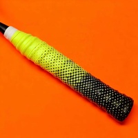 Bande adhésive personnalisée en cuir PU pour raquettes de badminton, tennis et cannes à pêche – Antidérapante, absorbant la transpiration, design dégradé à côtes