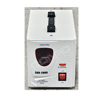 Stabilisateur de tension automatique monophasé SDR-2000VA de type relais/microprocesseur, régulateur AVR 220/230VAC, affichage LED, CE RoHS